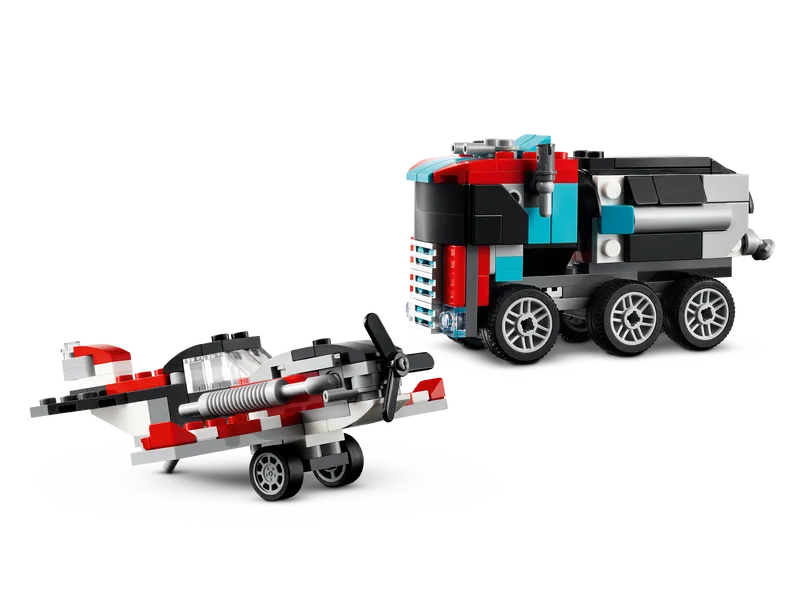Flatbed Truck with Helicopter