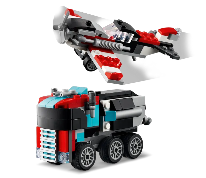 Flatbed Truck with Helicopter