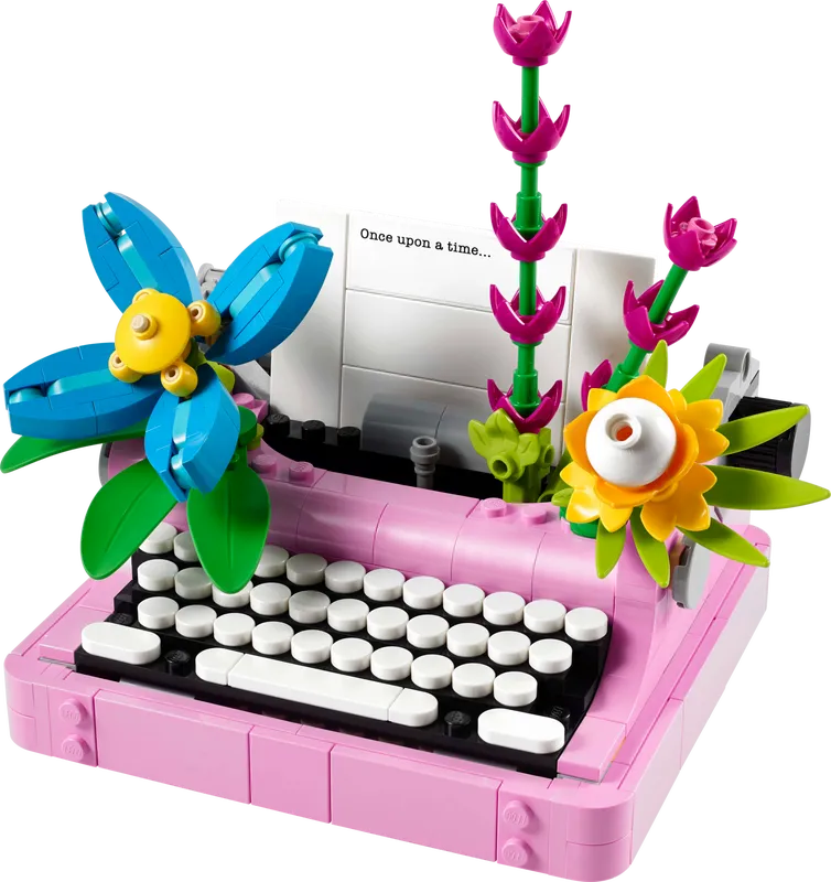 Typewriter with Flowers