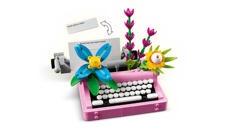 Typewriter with Flowers