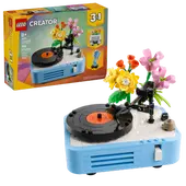 Record Player with Flowers