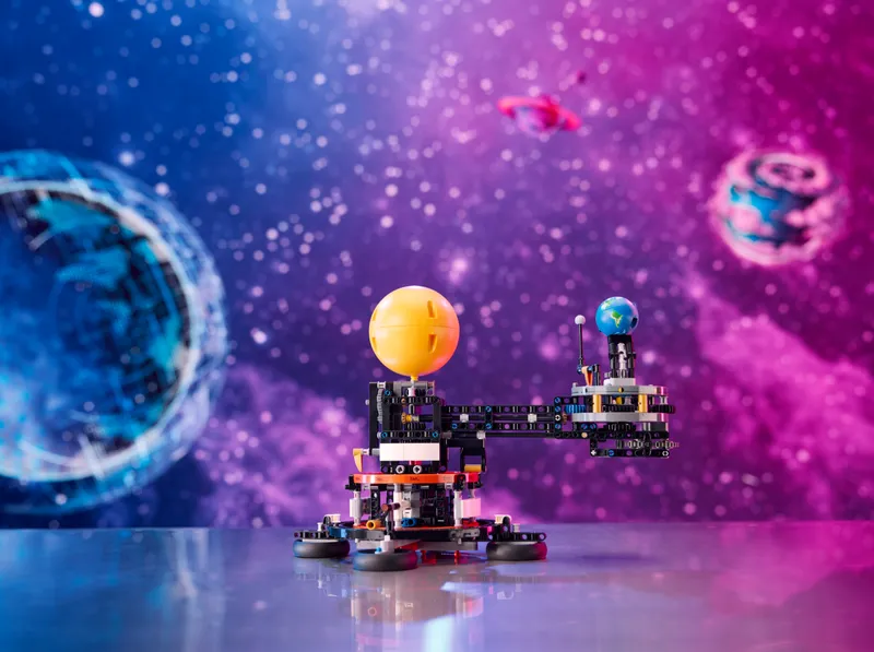 Planet Earth and Moon in Orbit