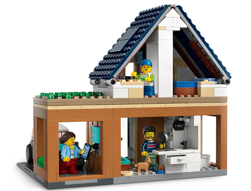 Family House and Electric Car