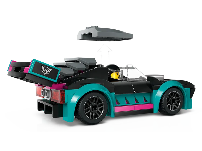 Race Car and Car Carrier Truck