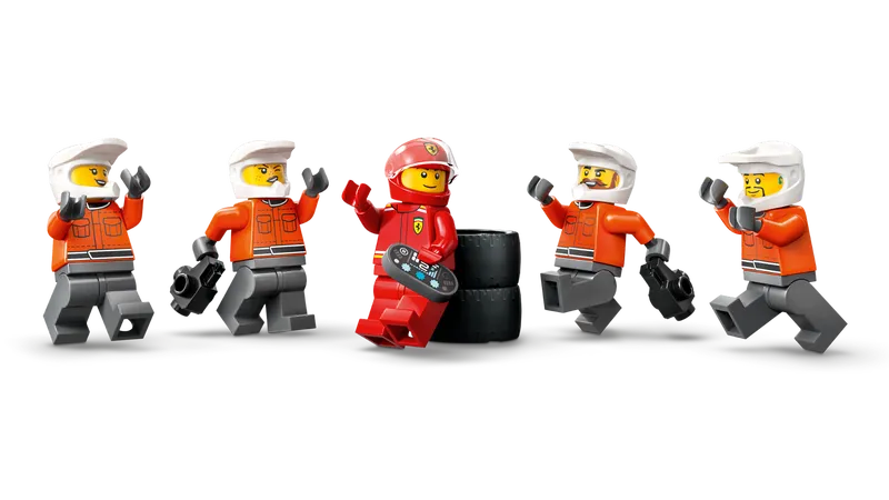 F1 Pit Stop & Pit Crew with Ferrari Car
