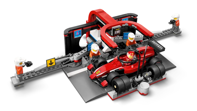 F1 Pit Stop & Pit Crew with Ferrari Car