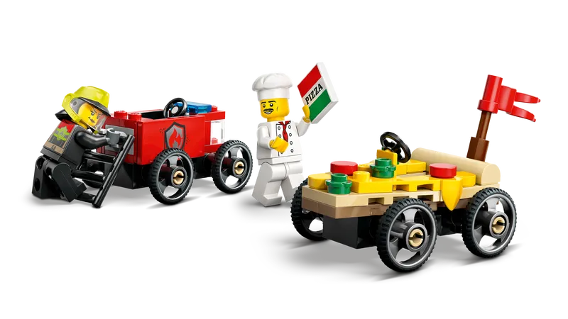 Pizza vs. Fire Truck Race Car Pack