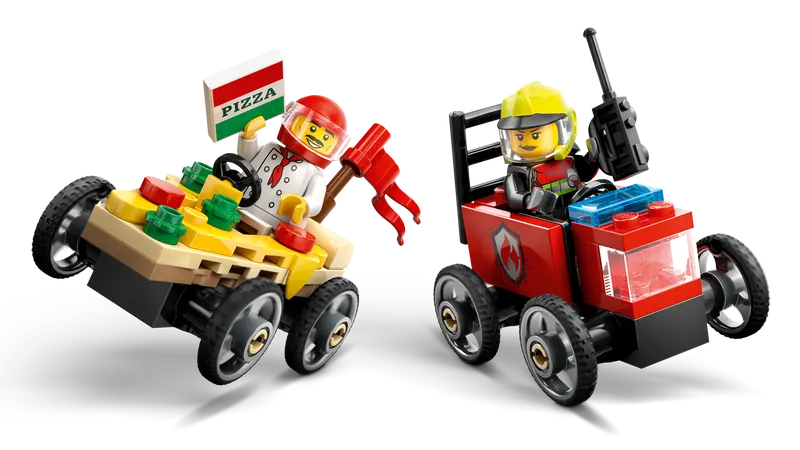 Pizza vs. Fire Truck Race Car Pack