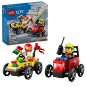 Pizza vs. Fire Truck Race Car Pack